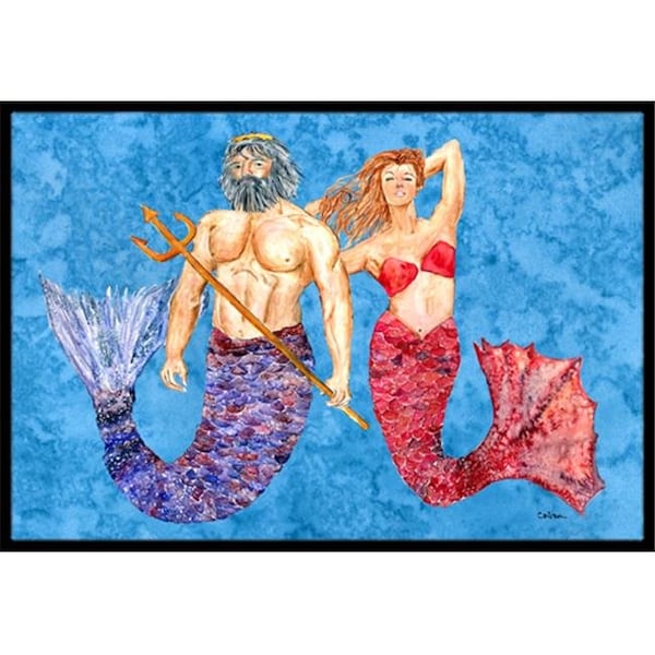 Carolines Treasures Carolines Treasures 8801MAT 18 x 27 In. Mermaid and Merman Indoor or Outdoor Mat 8801MAT - main